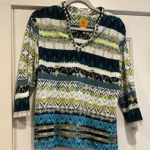 Ruby Rd. 3/4 V-Neck Top